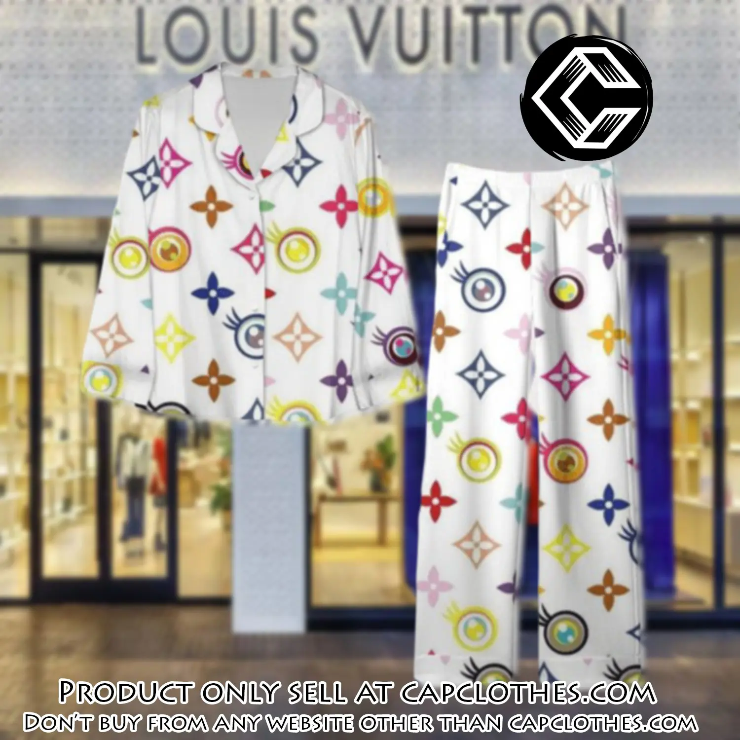 Trending luxury lv satin pajama set pjs1106 cc1733086